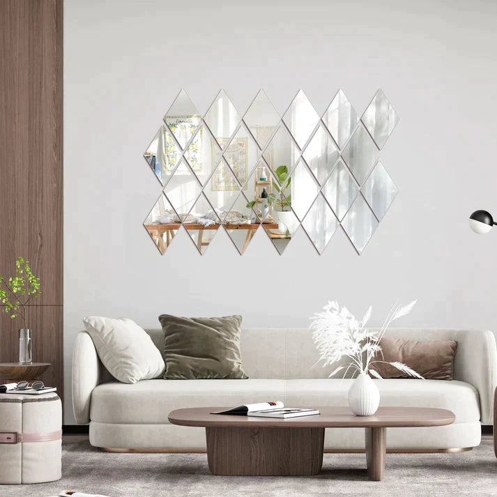Acrylic Rhombus Mirror Wall Stickers - Al Marwati Decor
