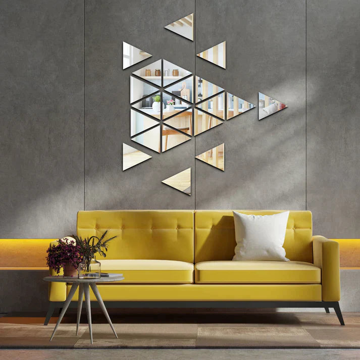 Acrylic Triangle Mirror Wall Stickers - Al Marwati Decor