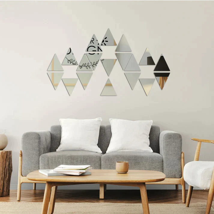 Acrylic Triangle Mirror Wall Stickers - Al Marwati Decor