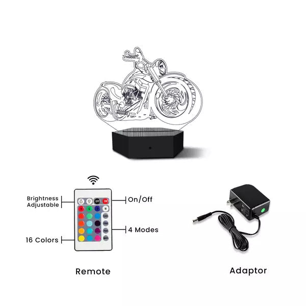 Motorbike 3D Illusion Lamp - Al Marwati Decor