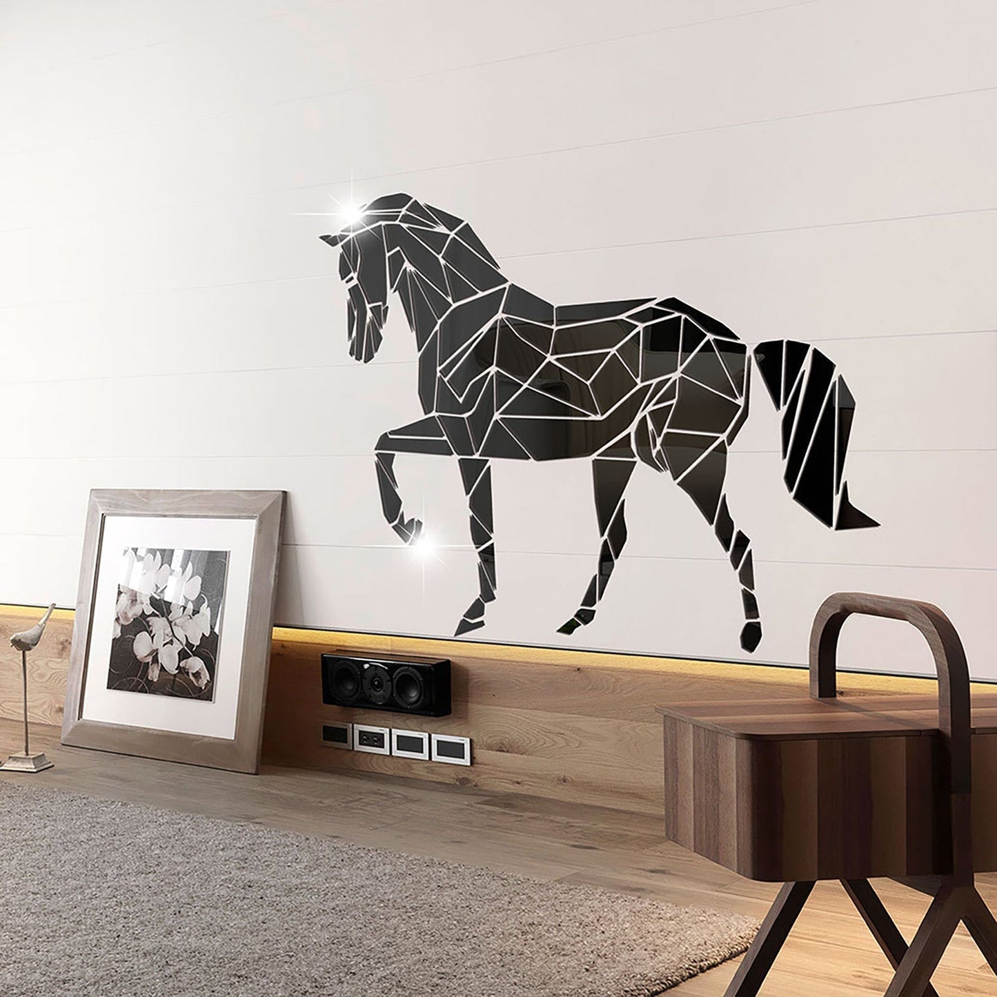 Large Acrylic Horse Mirror Wall Art - Al Marwati Decor
