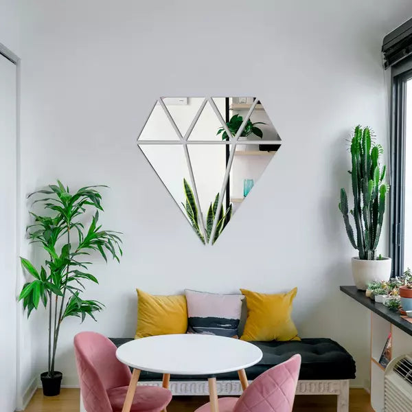 Acrylic Diamond Mirror Wall Stickers - Al Marwati Decor