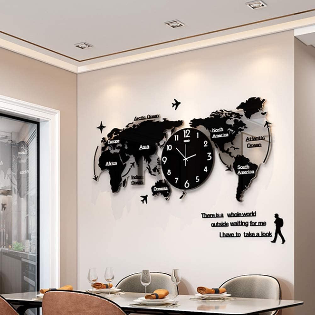 World Map Stylish 3D Wall Clock For Home Decor Living Room Bed Room Office Unique Clock Best Gift Item Best For Wall Decor - Al Marwati Decor