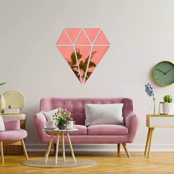 Acrylic Diamond Mirror Wall Stickers - Al Marwati Decor