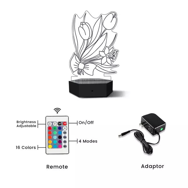 Rose 3D Illusion Lamp - Al Marwati Decor