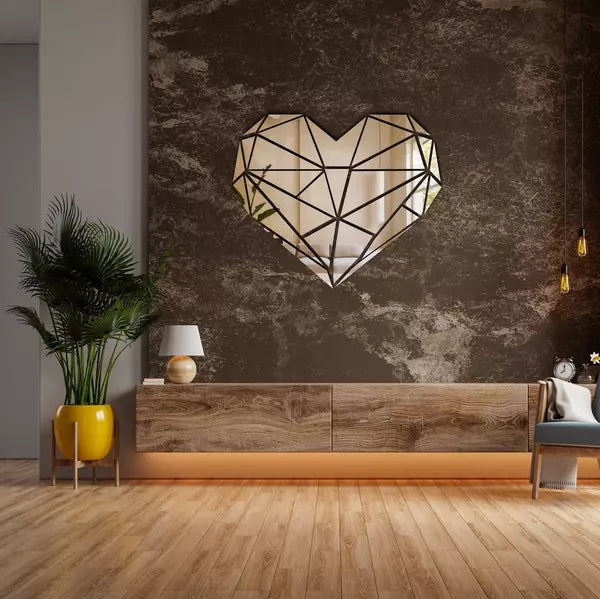 Acrylic Heart Mirror Wall Stickers - Al Marwati Decor