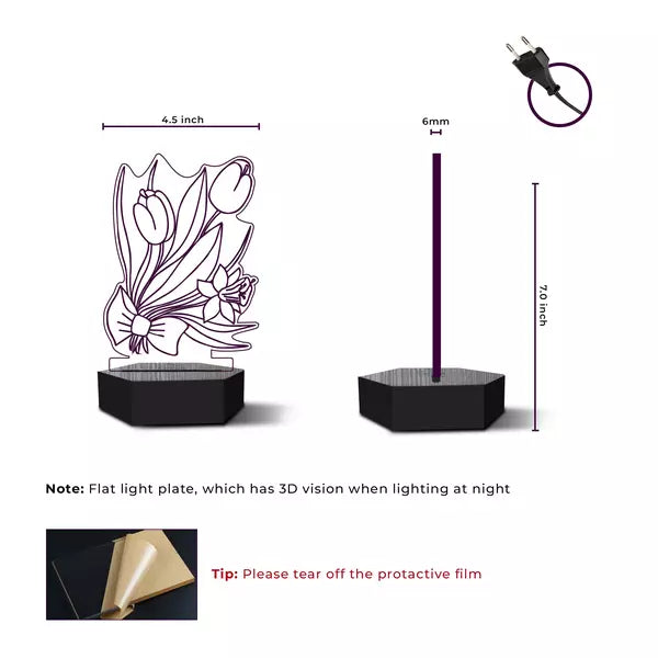 Rose 3D Illusion Lamp - Al Marwati Decor