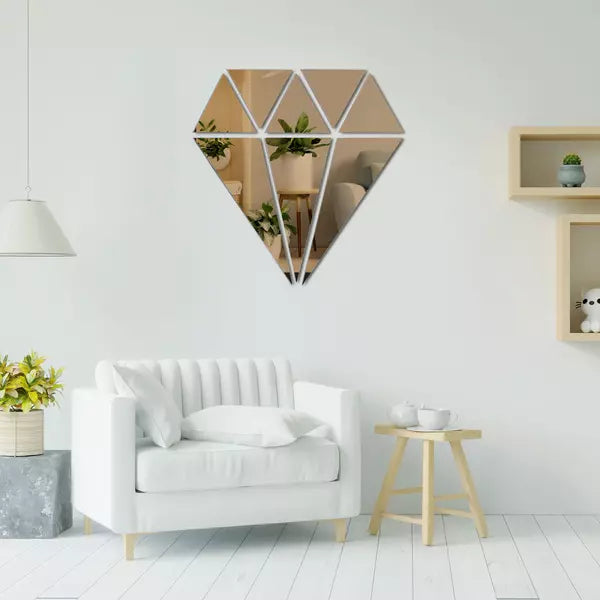 Acrylic Diamond Mirror Wall Stickers - Al Marwati Decor