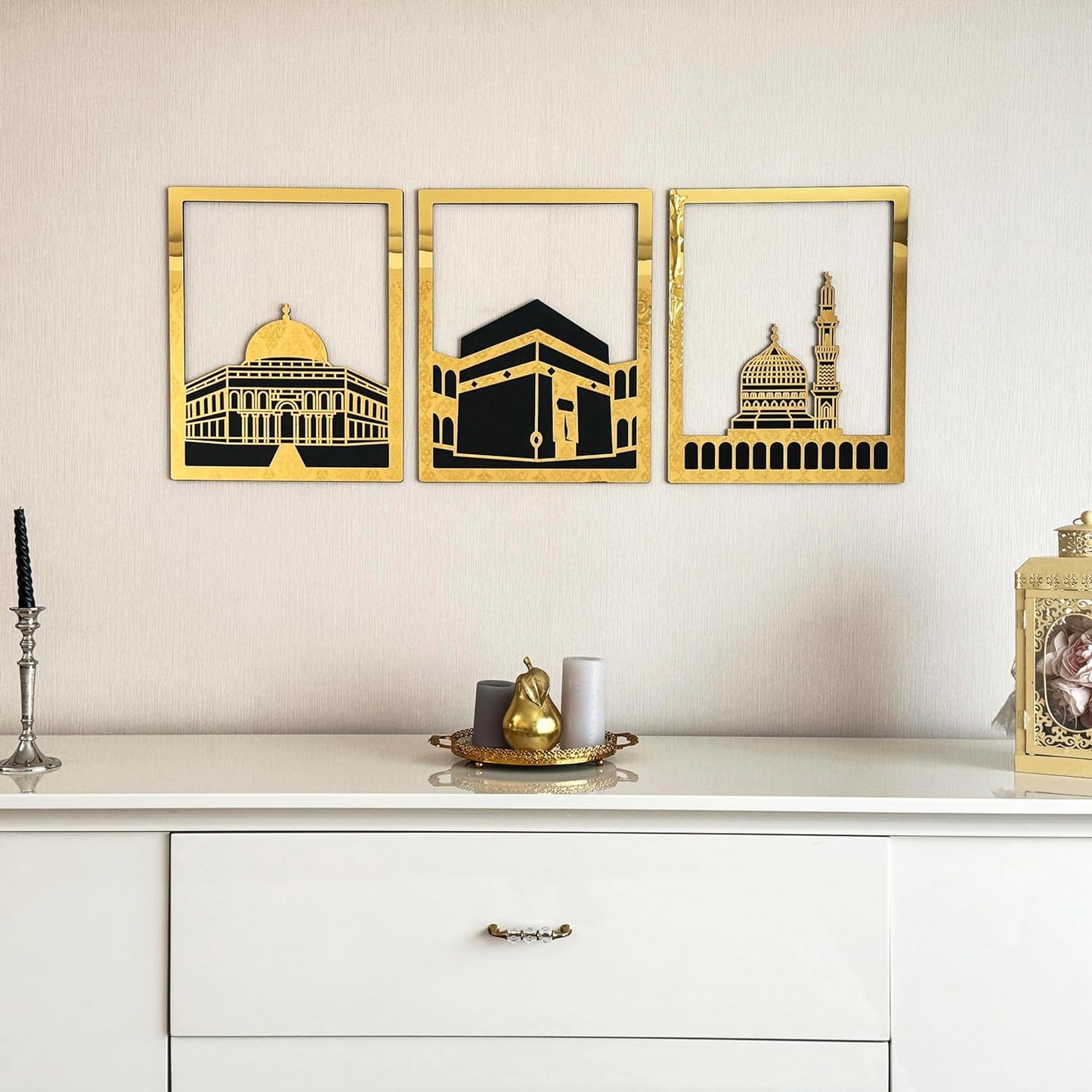Masjid Al Aqsa, Masjid Al-Haram & Masjid An-Nabawi Islamic Wall Art - Al Marwati Decor