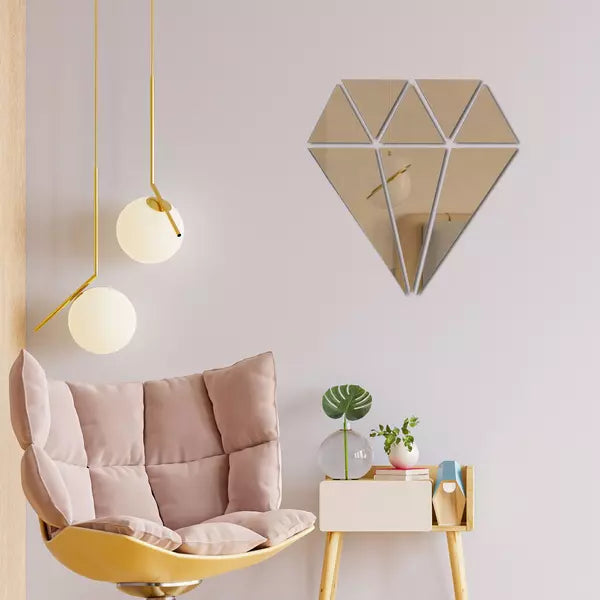 Acrylic Diamond Mirror Wall Stickers - Al Marwati Decor