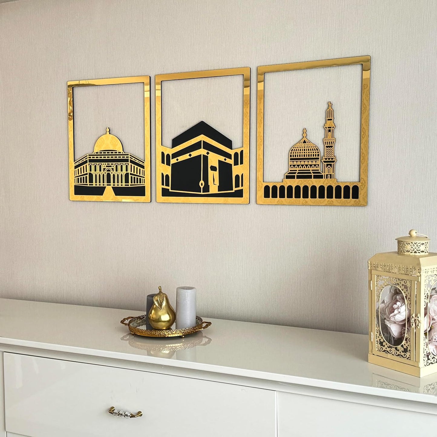 Masjid Al Aqsa, Masjid Al-Haram & Masjid An-Nabawi Islamic Wall Art - Al Marwati Decor