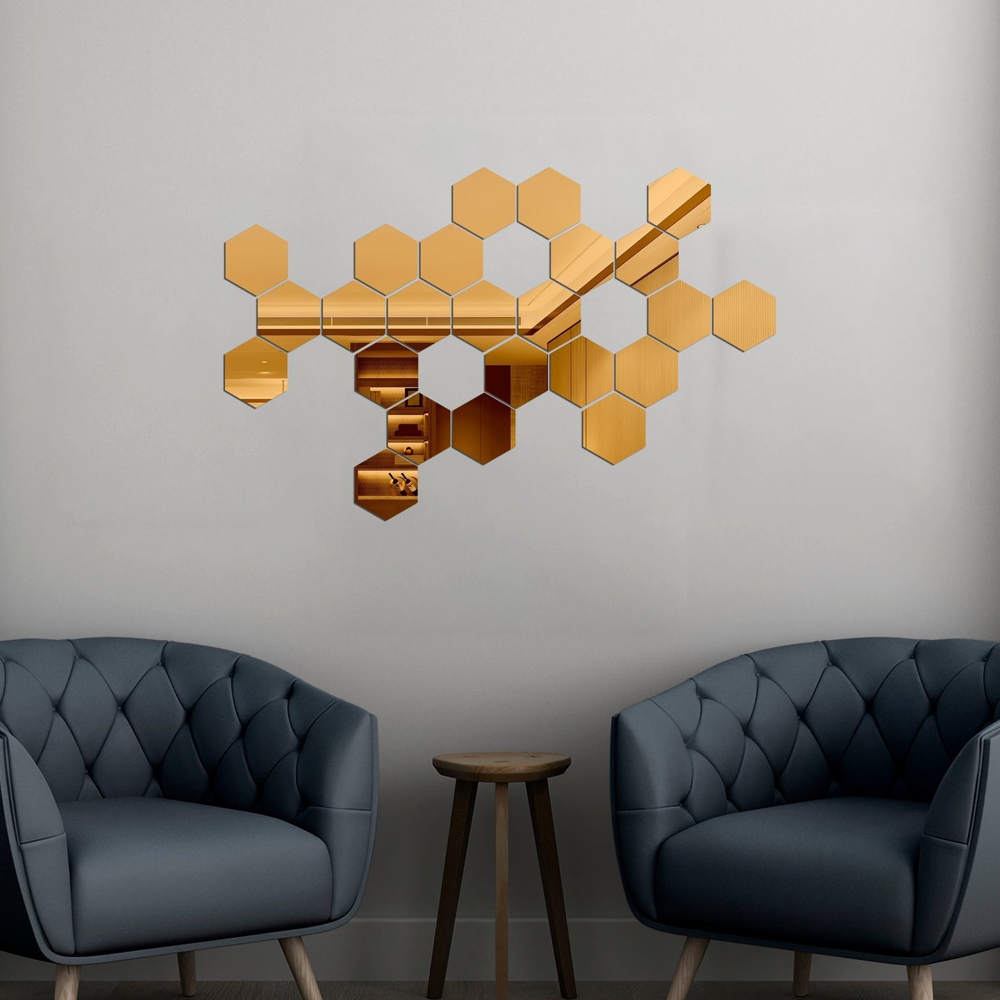 Acrylic Hexagon Mirror Wall Stickers - Al Marwati Decor