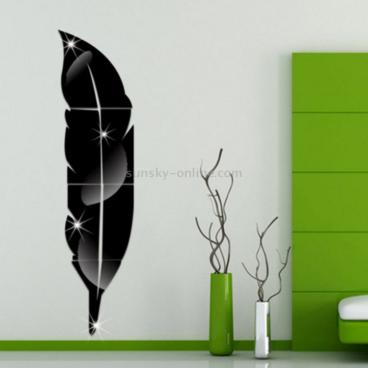 Acrylic Feather Mirror Wall Sticker - Al Marwati Decor
