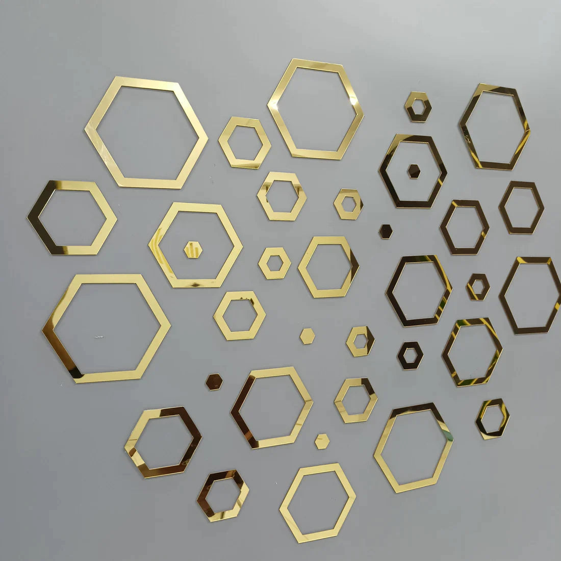 Acrylic Hexagon Ring Mirror Wall Stickers - Al Marwati Decor
