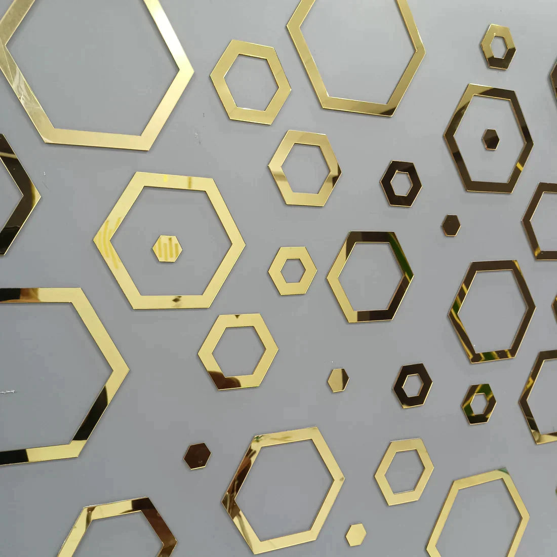 Acrylic Hexagon Ring Mirror Wall Stickers - Al Marwati Decor