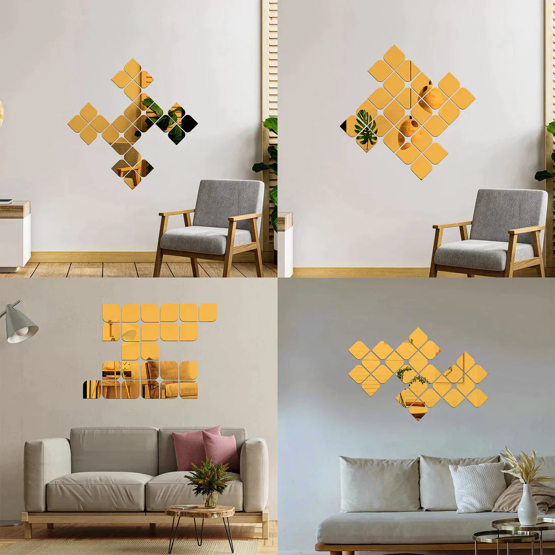 Acrylic Quadrilateral Mirror Wall Stickers - Al Marwati Decor