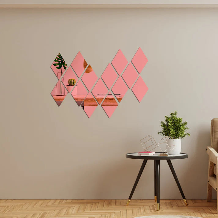Acrylic Rhombus Mirror Wall Stickers - Al Marwati Decor