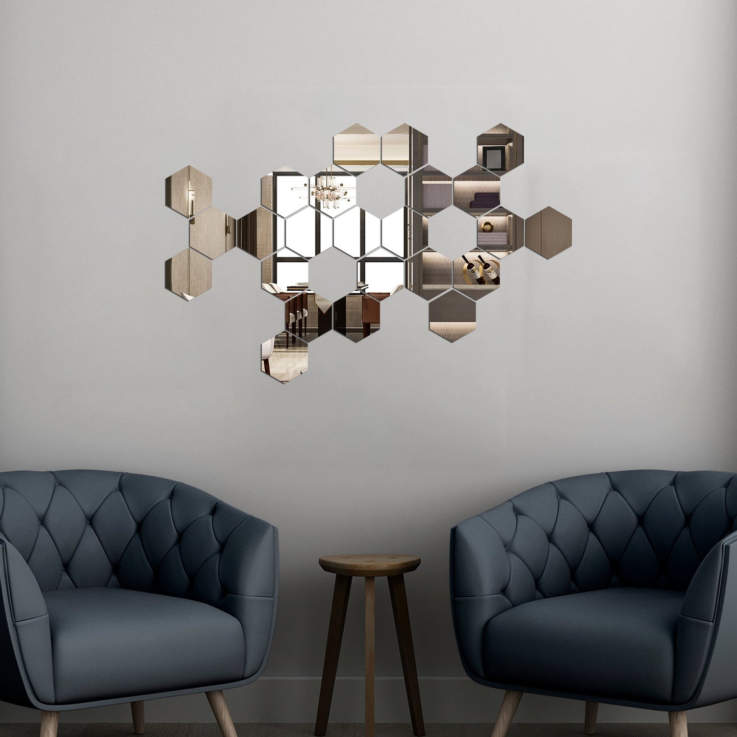 Acrylic Hexagon Mirror Wall Stickers - Al Marwati Decor