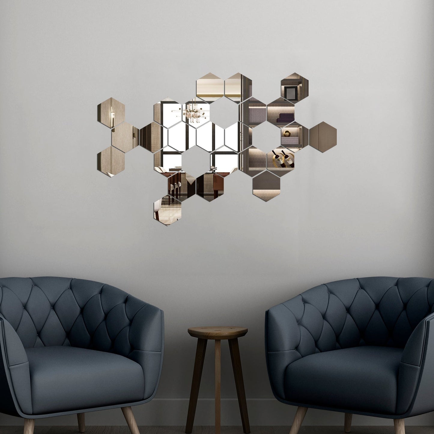 Acrylic Hexagon Mirror Wall Stickers - Al Marwati Decor