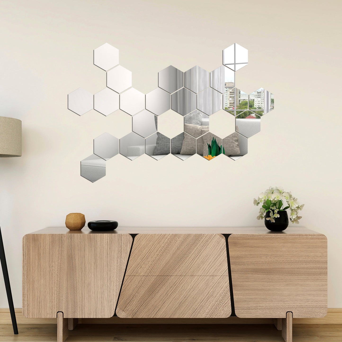 Acrylic Hexagon Mirror Wall Stickers - Al Marwati Decor