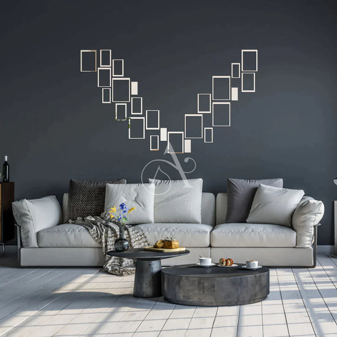 Acrylic Rectangle Ring Mirror Wall Stickers - Al Marwati Decor