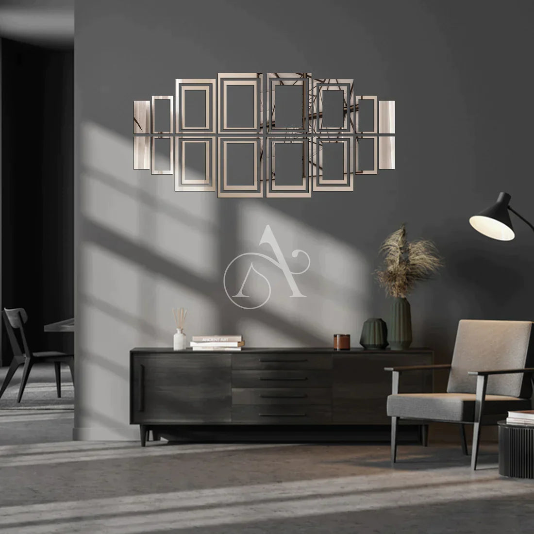 Acrylic Rectangle Ring Mirror Wall Stickers - Al Marwati Decor