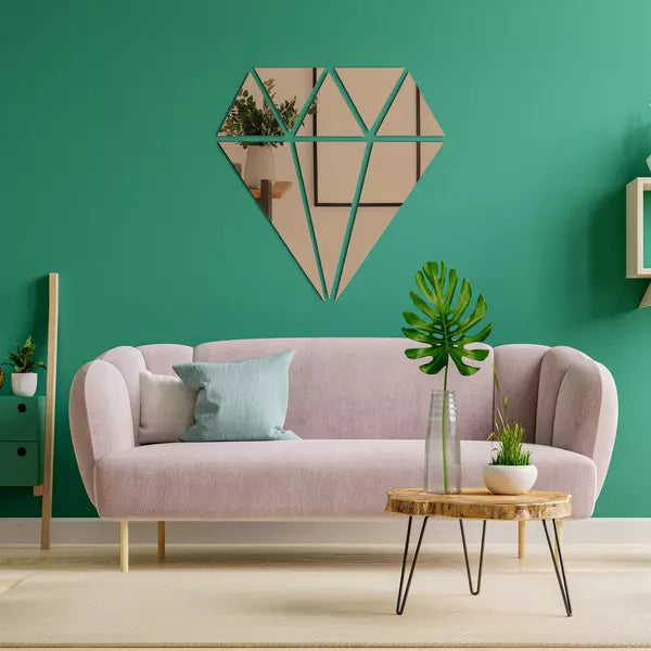 Acrylic Diamond Mirror Wall Stickers - Al Marwati Decor