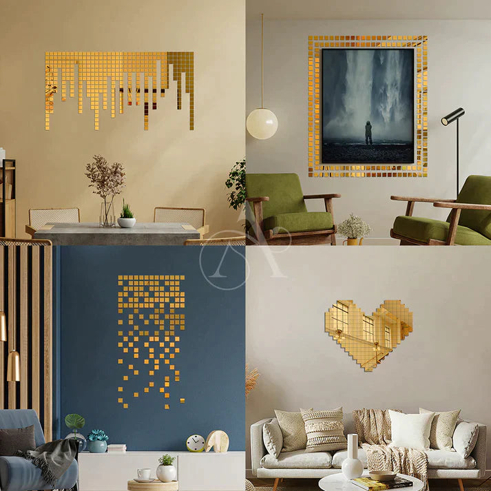 Acrylic Mini Square Mirror Wall Stickers - Al Marwati Decor