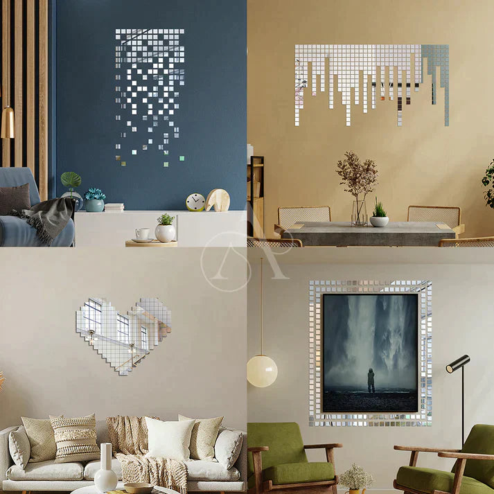 Acrylic Mini Square Mirror Wall Stickers - Al Marwati Decor