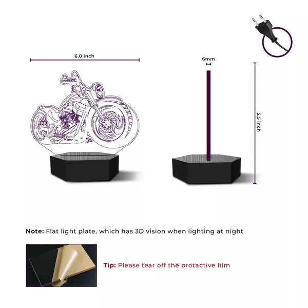 Motorbike 3D Illusion Lamp - Al Marwati Decor