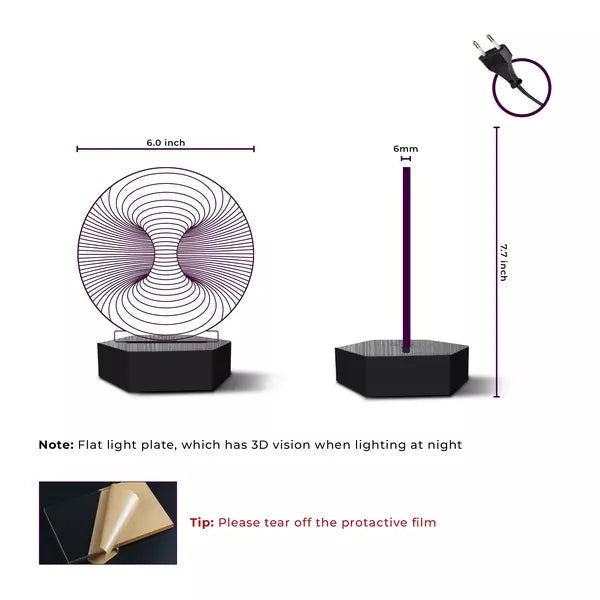 Spiral 3D Illusion Lamp - Al Marwati Decor