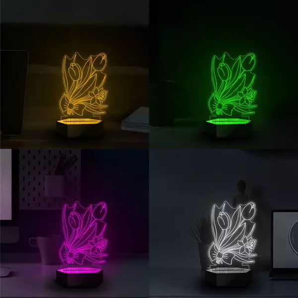Rose 3D Illusion Lamp - Al Marwati Decor