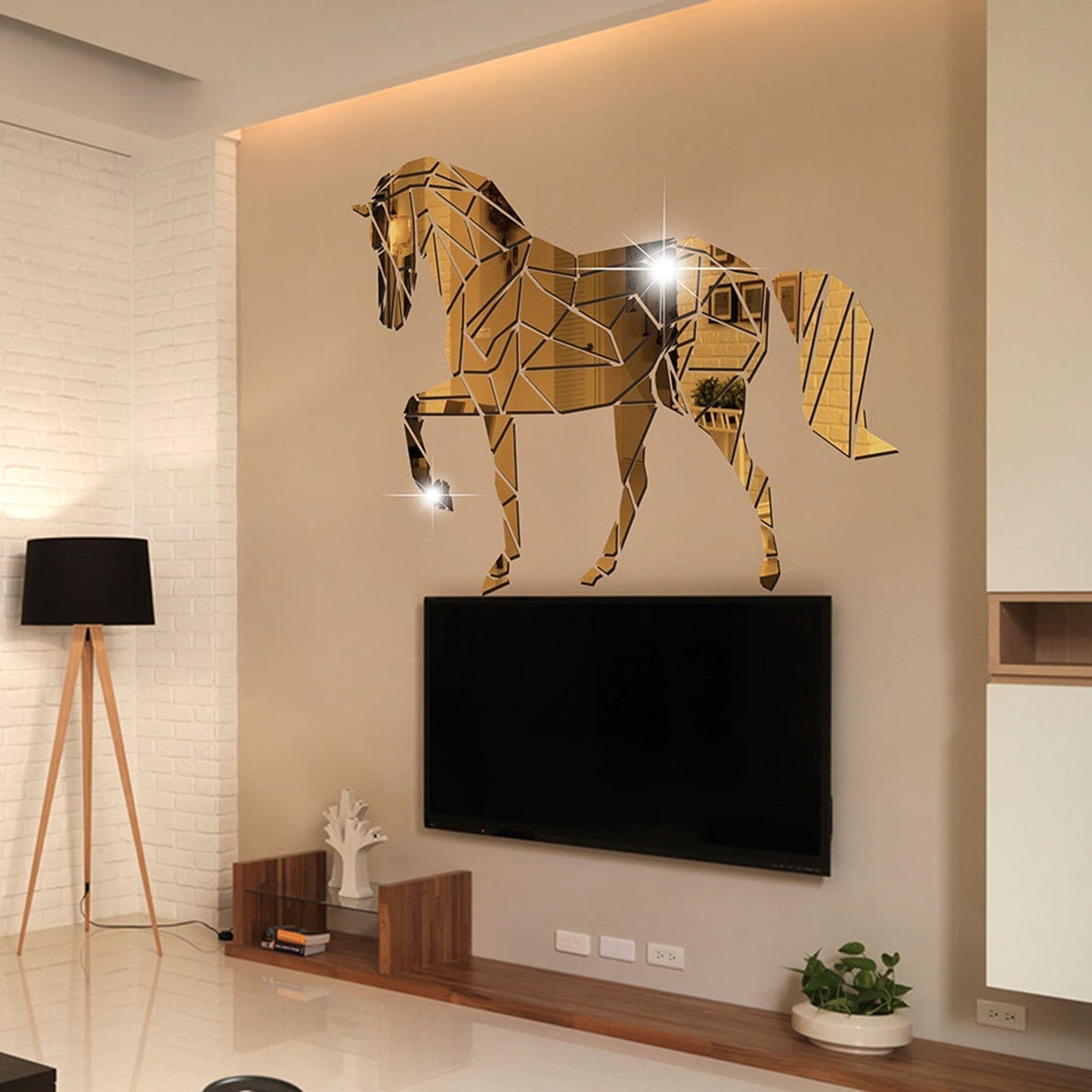 Large Acrylic Horse Mirror Wall Art - Al Marwati Decor