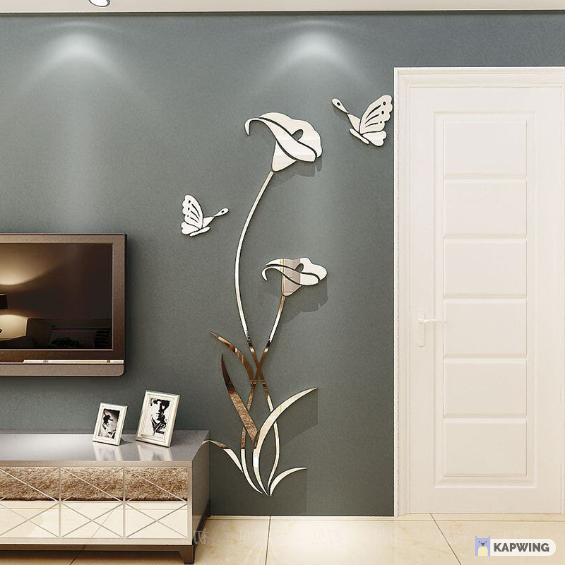 Flower and Butterfly DIY Acrylic Wall Art - Al Marwati Decor