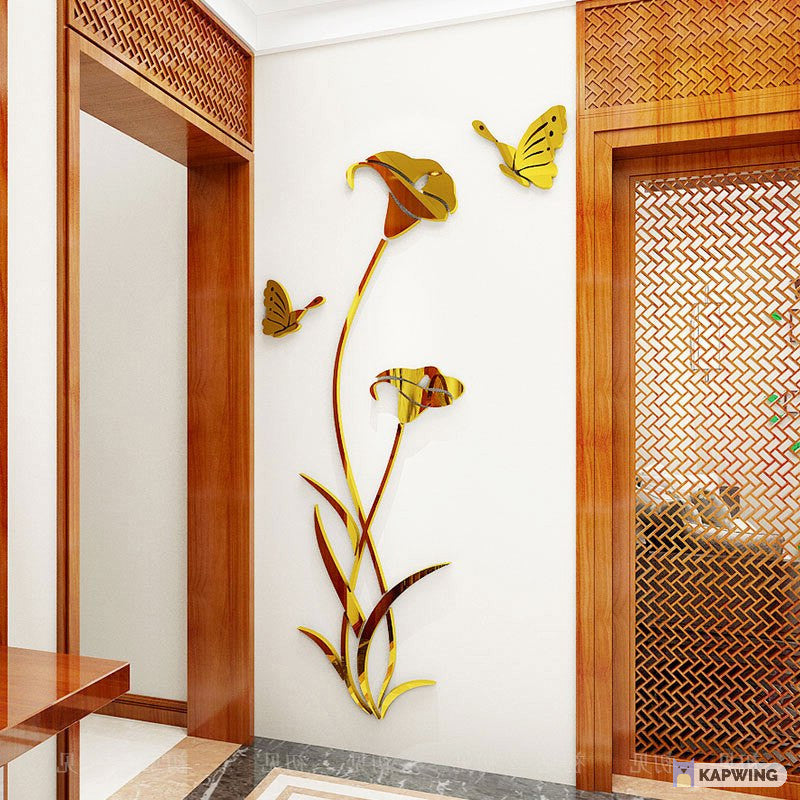 Flower and Butterfly DIY Acrylic Wall Art - Al Marwati Decor