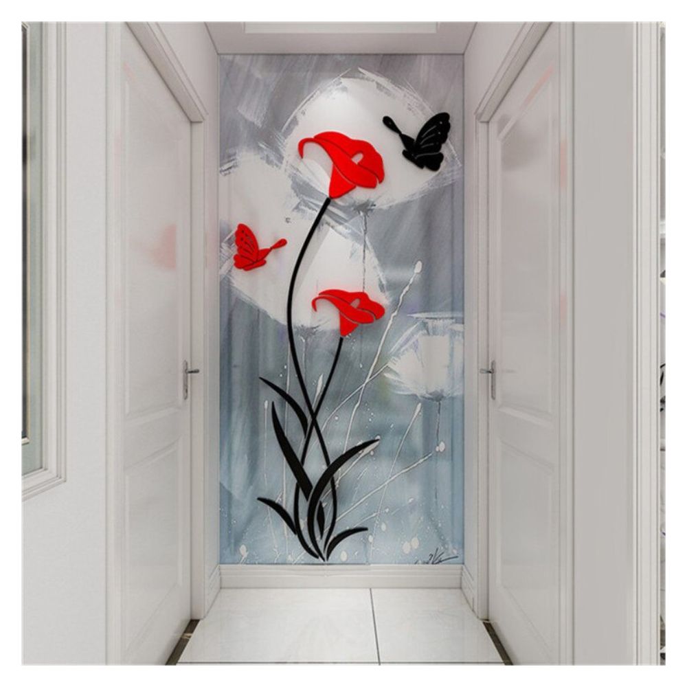 Flower and Butterfly DIY Acrylic Wall Art - Al Marwati Decor
