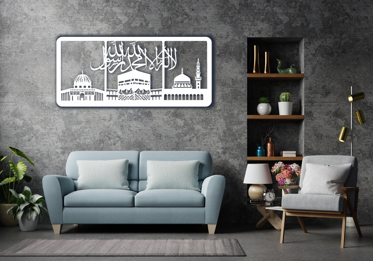Al Aqsa, Masjid Al Haram, An Nabawi, Word A Tawhid, Kaaba Wall Art - Al Marwati Decor