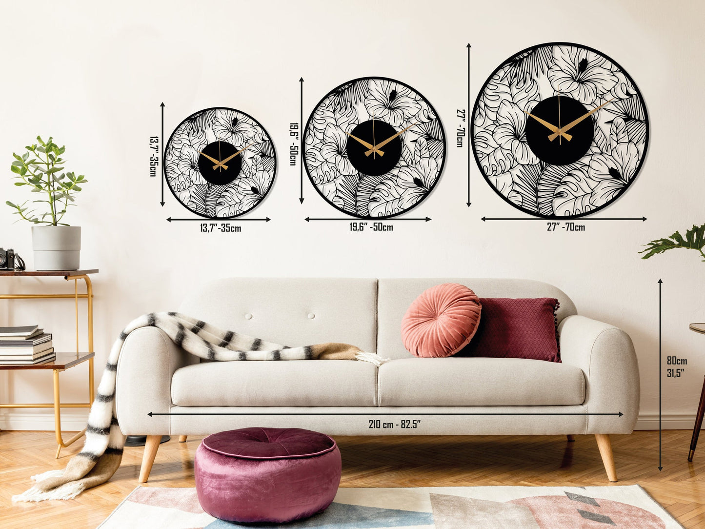 Poppy Flower Acrylic Wall Clock - Al Marwati Decor