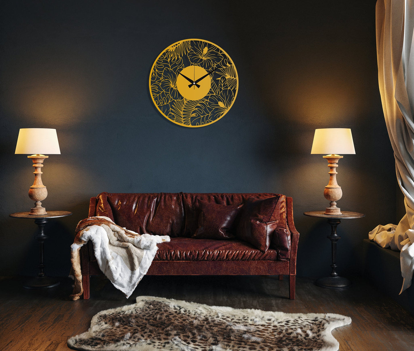 Poppy Flower Acrylic Wall Clock - Al Marwati Decor