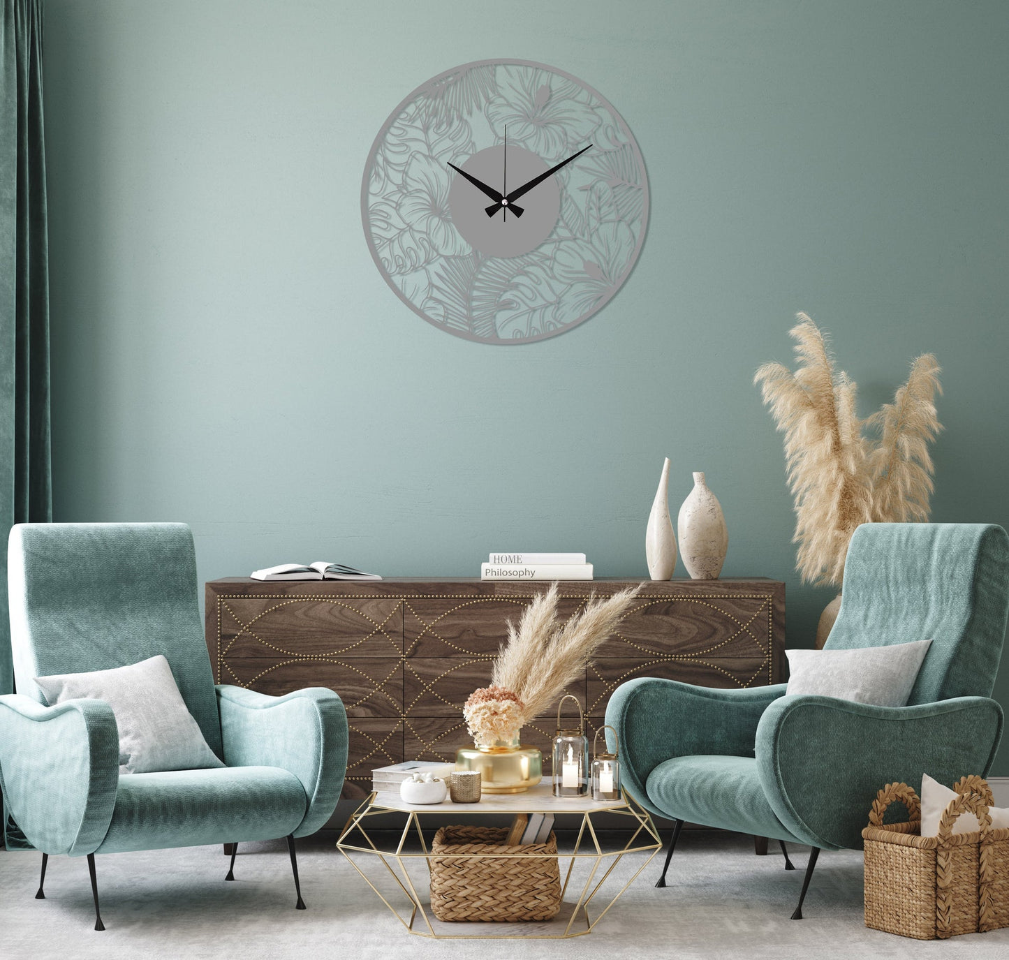 Poppy Flower Acrylic Wall Clock - Al Marwati Decor