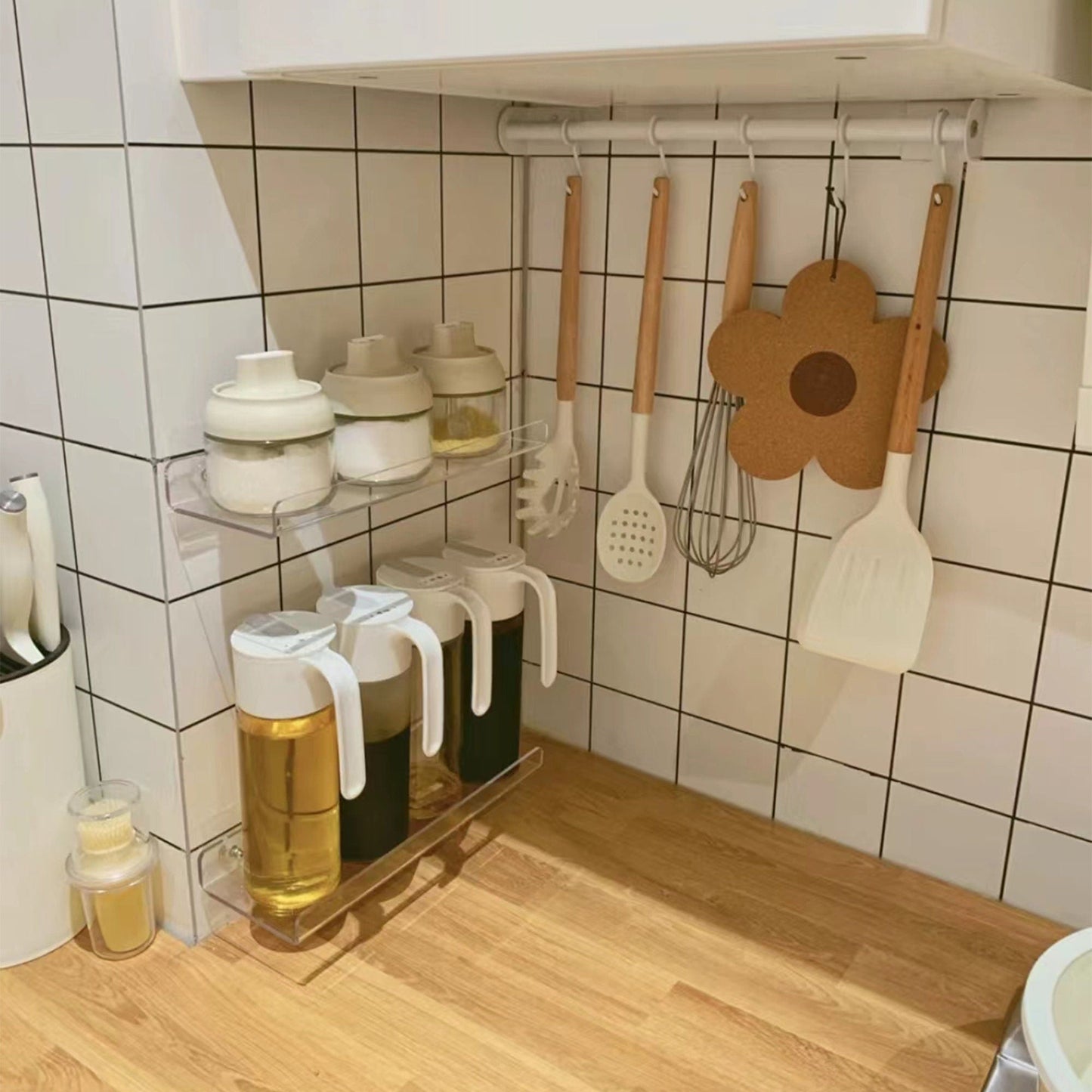 Acrylic shelves | Acylic Holder | Kitchen Organizer | Bookshelf | Hanging Organizer | Bathroom Organizer | Wall Mounted Holder - Al Marwati Decor