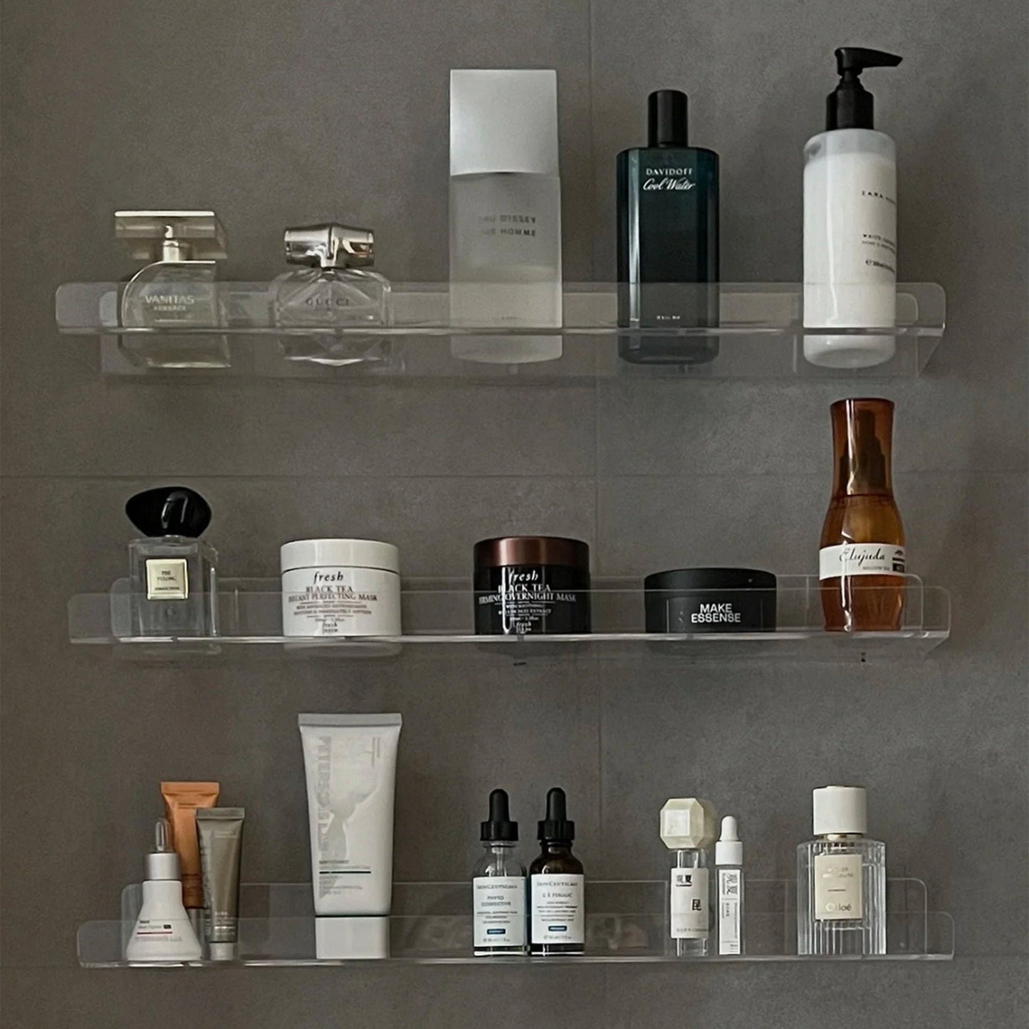 Acrylic shelves | Acylic Holder | Kitchen Organizer | Bookshelf | Hanging Organizer | Bathroom Organizer | Wall Mounted Holder - Al Marwati Decor