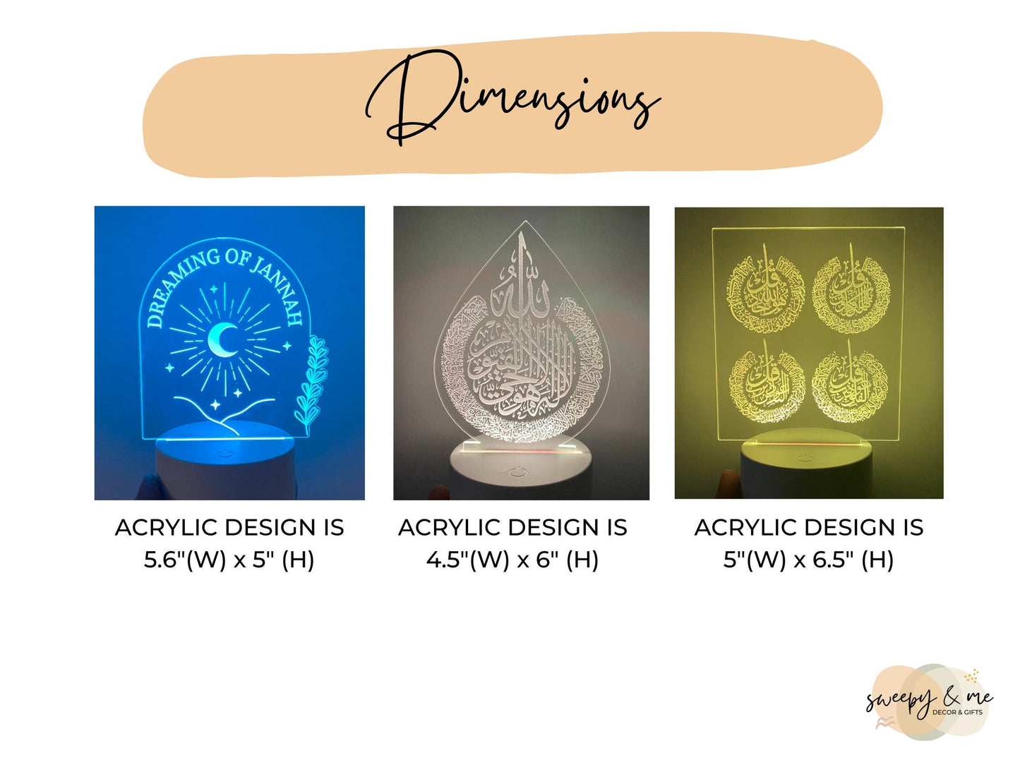 Laser Engraved Nightlight, Customized Nightlight, Islamic Gift, Eid Gift, Ramadan Gift, Ramadan Decor, Eid Decor, Islamic Decor - Al Marwati Decor