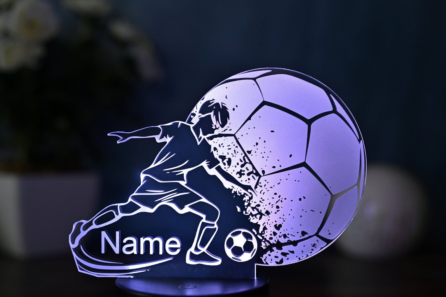 Personalized Soccer Lamp - Unique Bedroom Night Light and Home Decor Gift for Kids and Soccer Fans - Al Marwati Decor