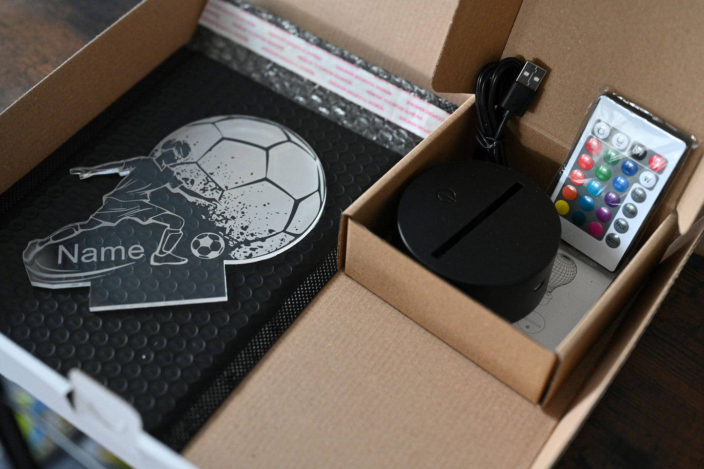Personalized Soccer Lamp - Unique Bedroom Night Light and Home Decor Gift for Kids and Soccer Fans - Al Marwati Decor