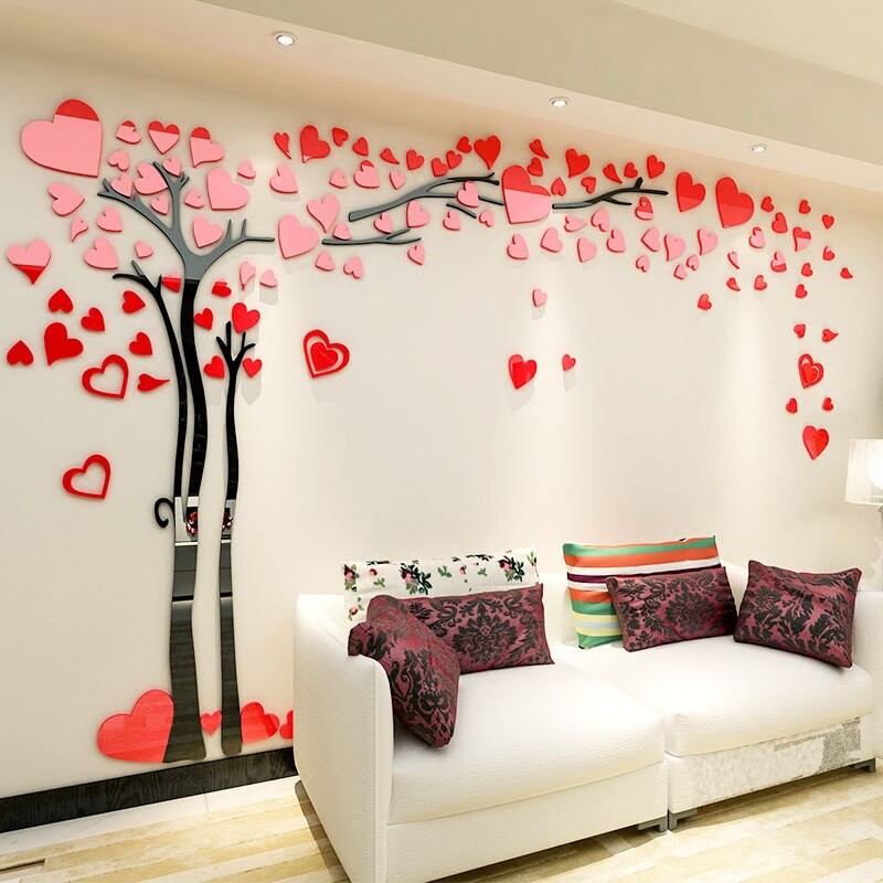 Heart Leaves Tree DIY Acrylic Wall Art - Al Marwati Decor