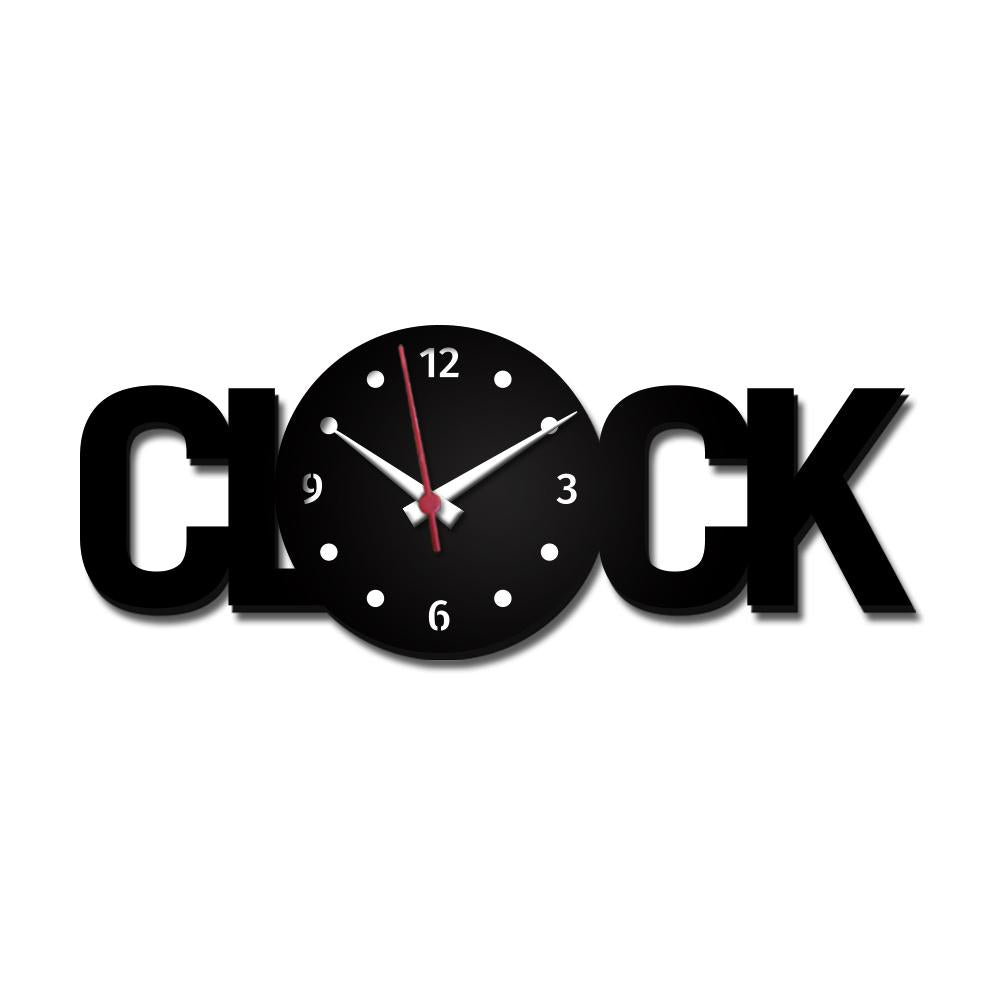 CLOCK Text Shape 3D Wall Clock - Al Marwati Decor