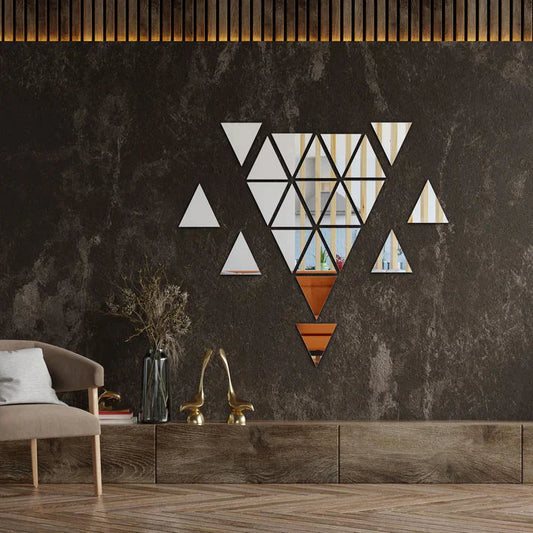 Acrylic Triangle Mirror Wall Stickers - Al Marwati Decor
