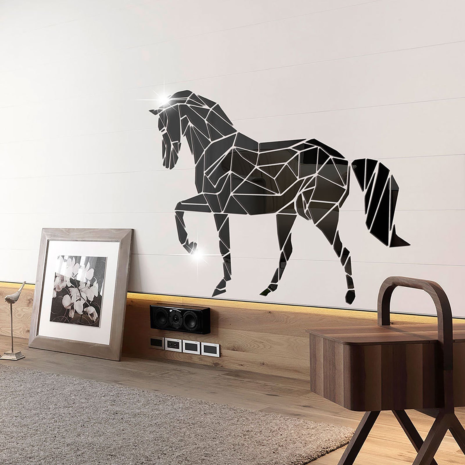 Large Acrylic Horse Mirror Wall Art - Al Marwati Decor