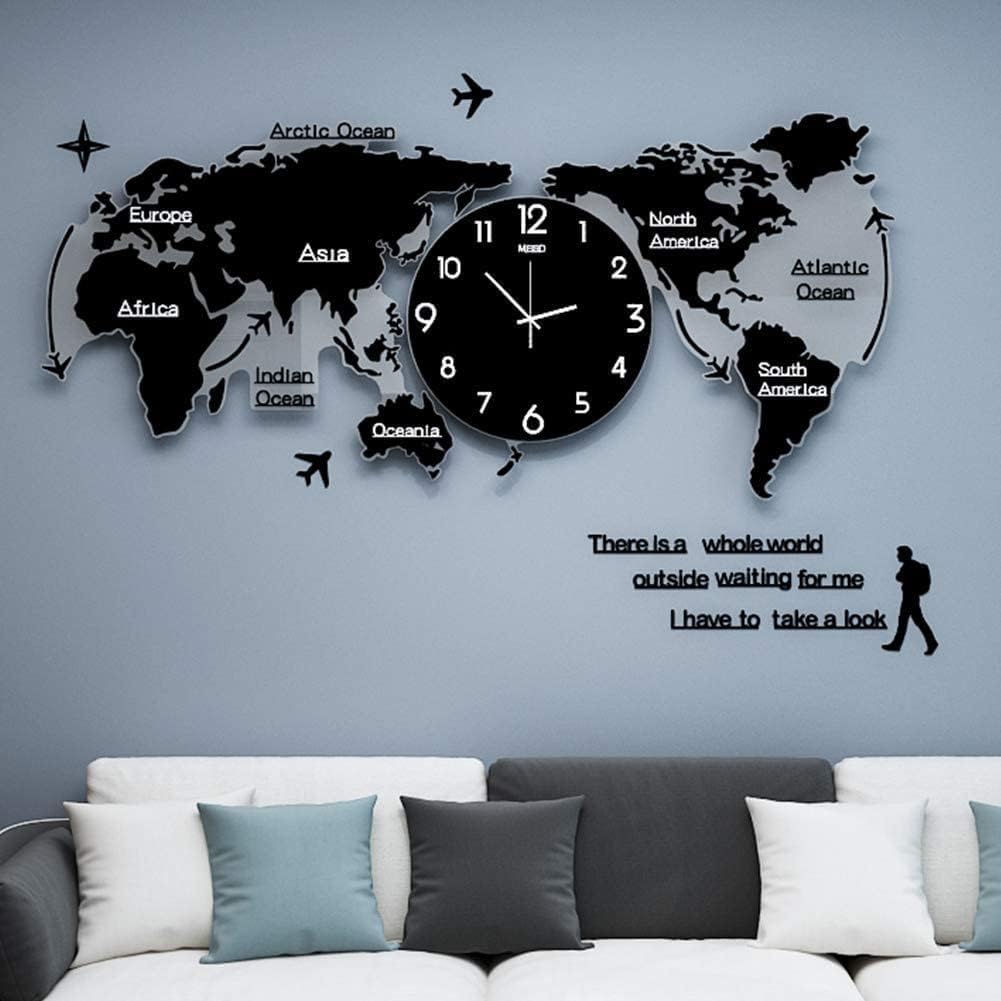 World Map Stylish 3D Wall Clock For Home Decor Living Room Bed Room Office Unique Clock Best Gift Item Best For Wall Decor - Al Marwati Decor